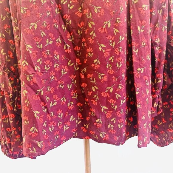 NWT SONOMA Women Long Sleeve Keyhole Neck Pullover Red Floral Shirt Plus Sz 2X - Picture 9 of 12